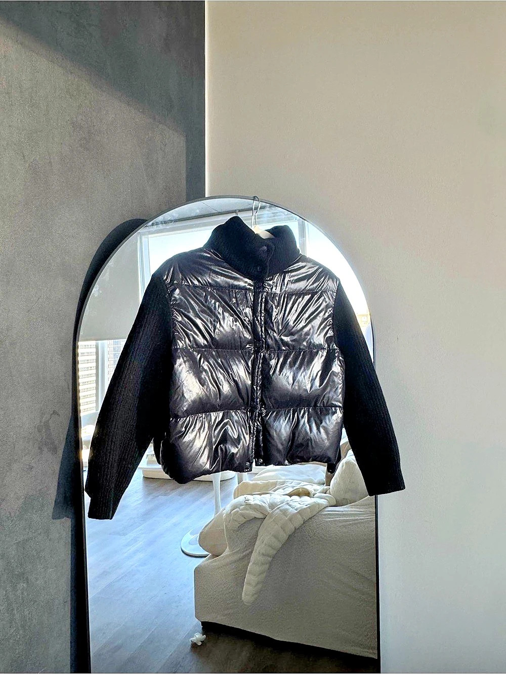 Moncler Maglia Tricot Down Cardigan Black Puffer Jacket